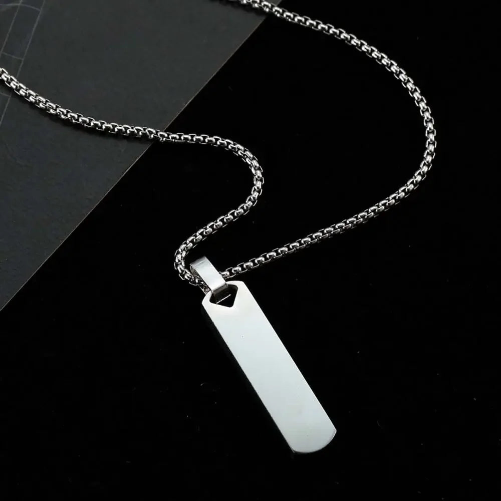 Collier Chaîne Clavicule Homme Barre Rectangle Géométrique - Acier Inoxydable Tendance