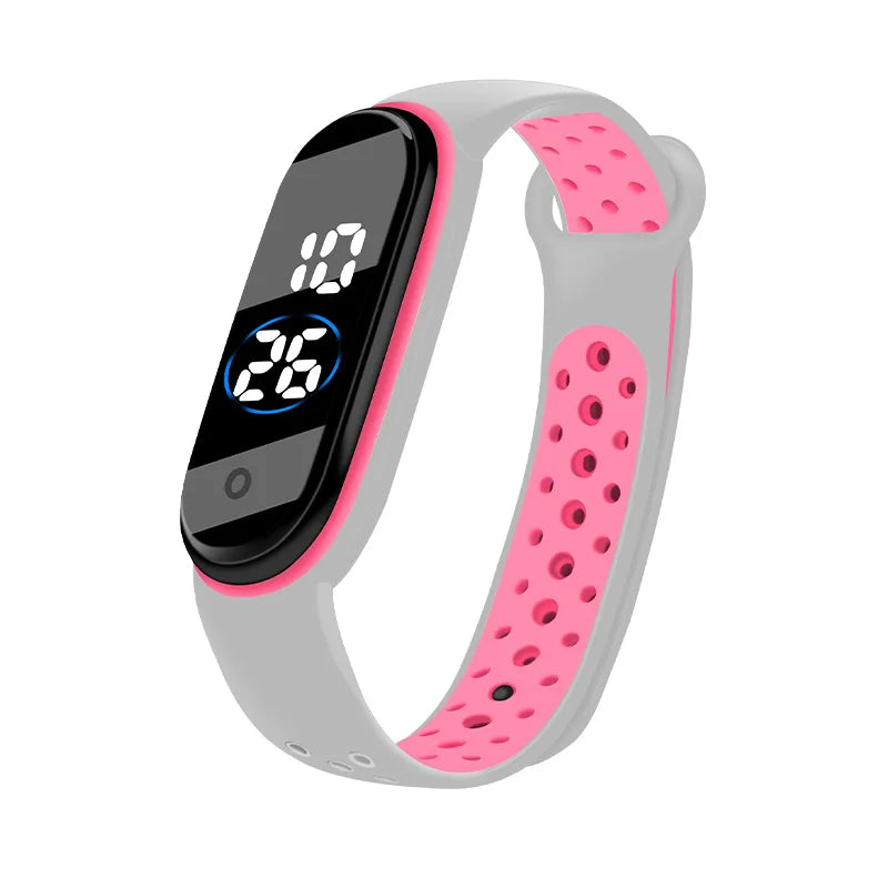 MOONBIFFY - Montre Enfant LED Digitale Sport - Bracelet Silicone Bicolore - Étanche 3 ATM