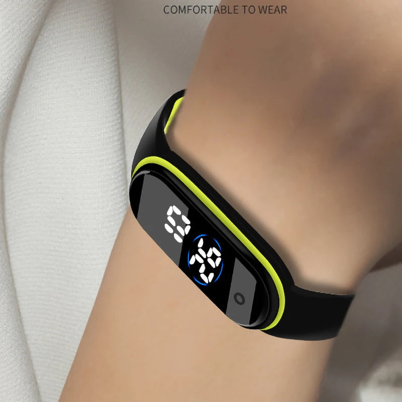 MOONBIFFY - Montre Enfant LED Digitale Sport - Bracelet Silicone Bicolore - Étanche 3 ATM