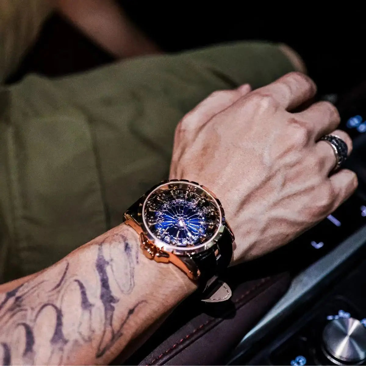 NOUVEAUTES 2026 !!! - Montre Homme Luxe Douze Chevaliers Table Ronde - Concept Trou de Ver Zodiac