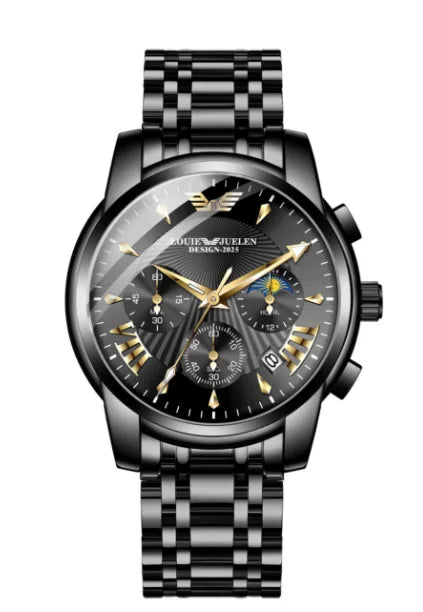 Montre Homme LOUIE JUELEN 2026 - Chronographe Multifonction Soleil Lune Étoiles