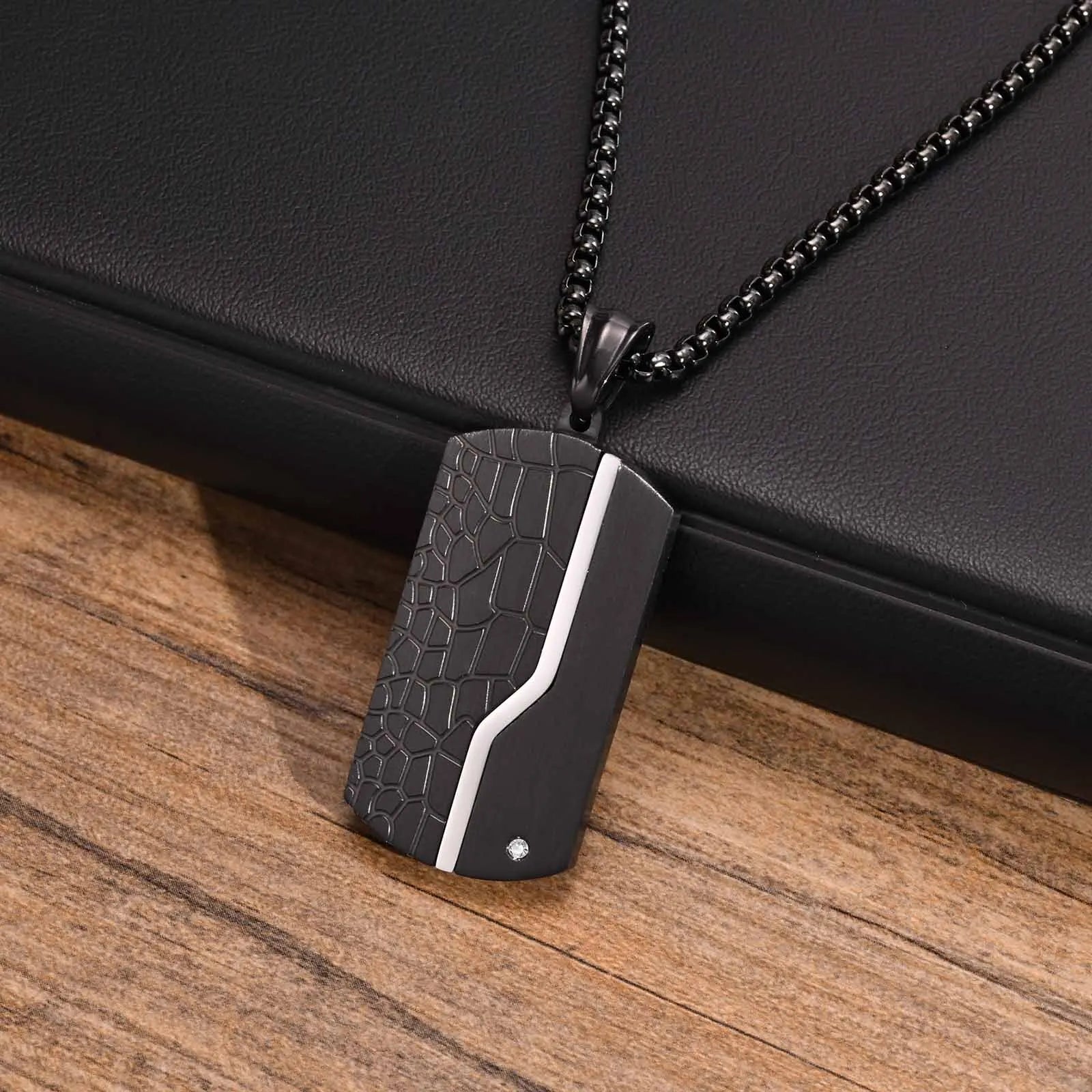 Collier Pendentif Plaque Militaire Homme - Acier Inoxydable Étanche Dog Tag