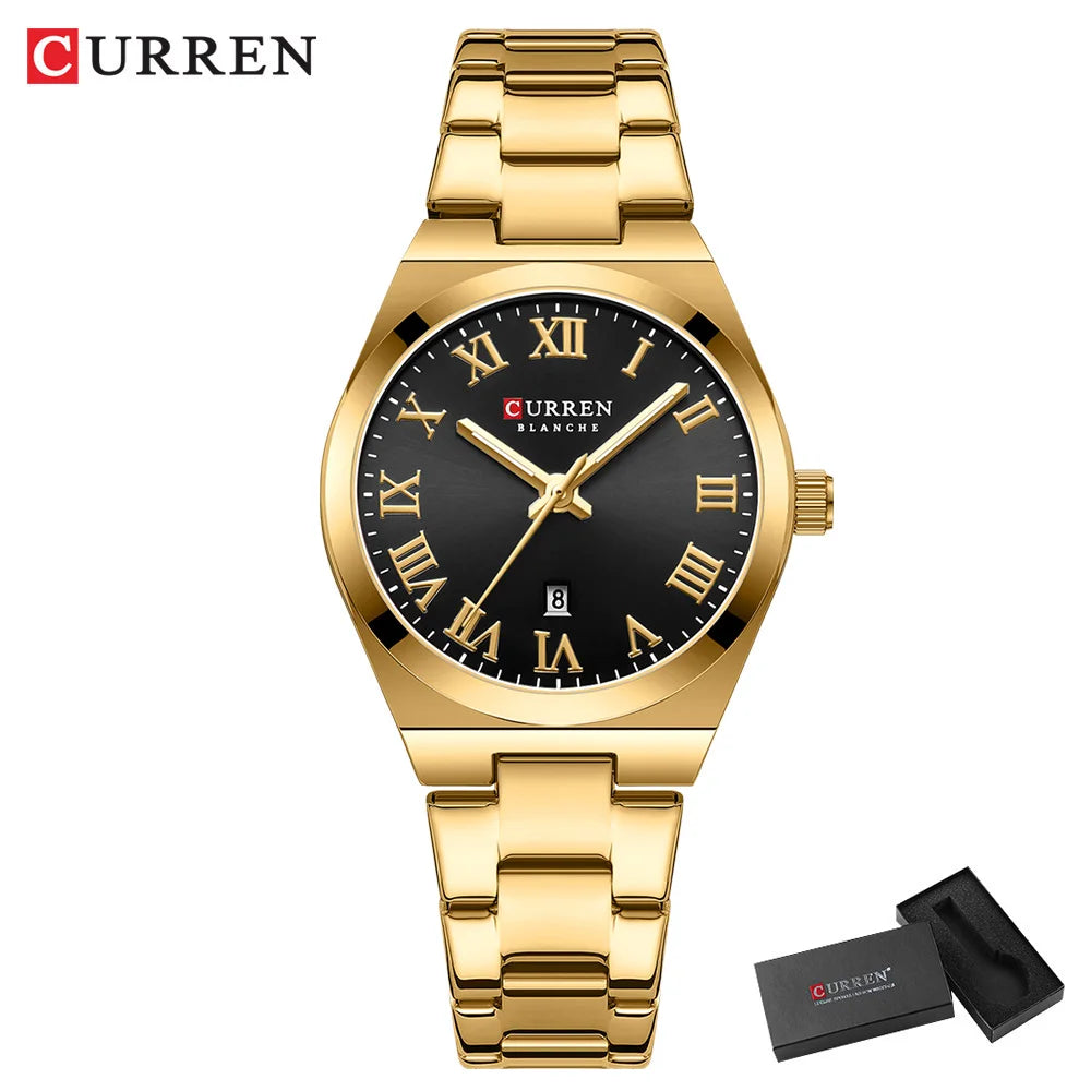 Montre Femme CURREN Mode - Acier Inoxydable Or Étanche Quartz Romantique
