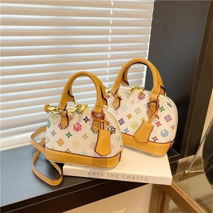 Sac à Main Femme Luxe Vintage Monogramme Coquille - Bandoulière Crossbody Femme