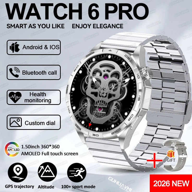 Montre Connectée Saphir 2026 GPS Homme Femme - Appels Bluetooth & Assistant Vocal