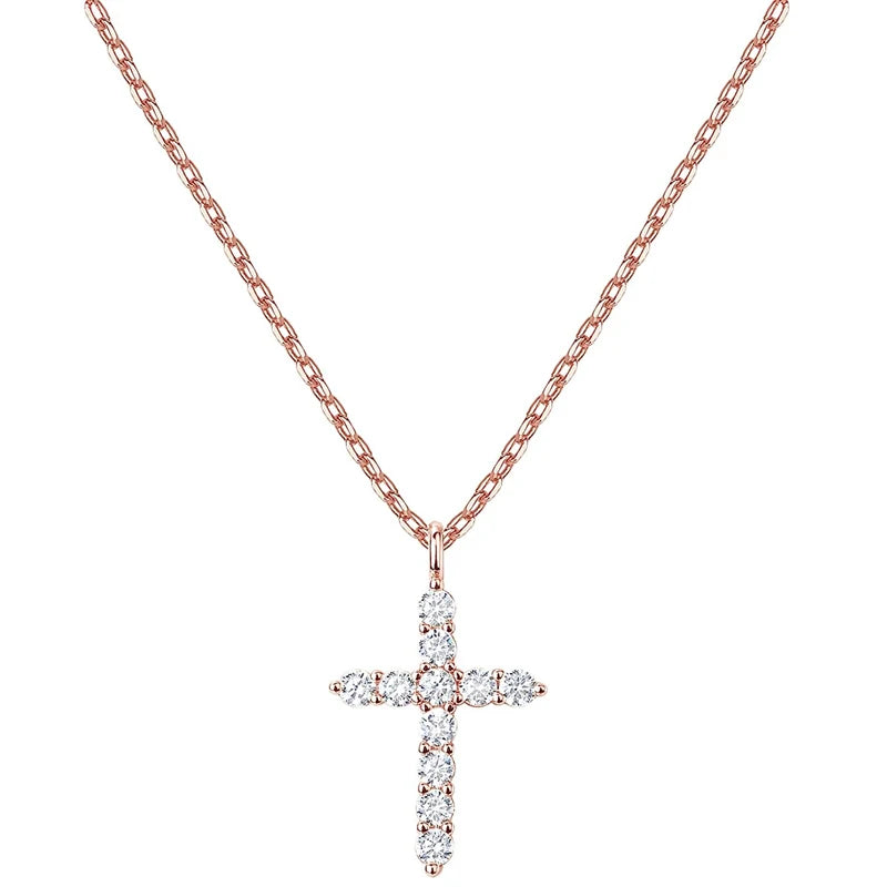 Collier Pendentif Croix Plaqué Or 14K - Bijou Femme Élégant