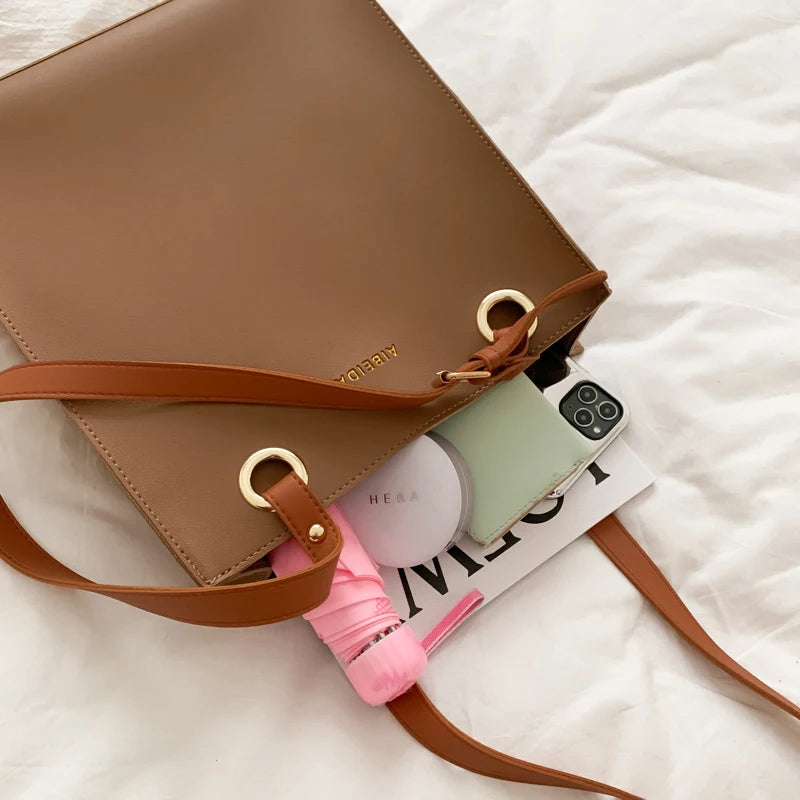 Sac à Main Femme Grande Capacité Cuir PU - Cabas Élégant Designer Poignée