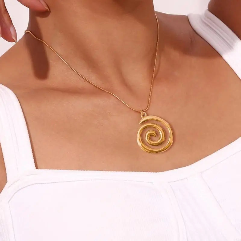 Collier Pendentif Cercle Rond Chaîne Clavicule Ajustable - Bijou Femme Élégant