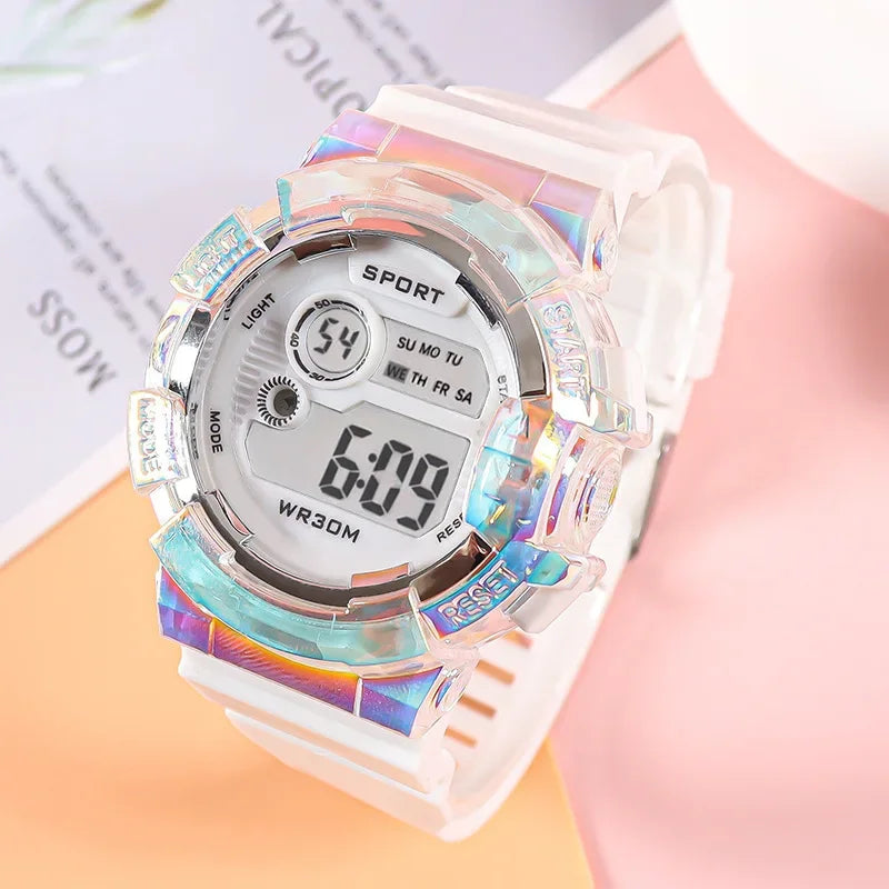 MOONBIFFY - Montre Enfant LED Digitale Sport - Alarme - Chronomètre - Étanche 3 ATM - Fille Garçon