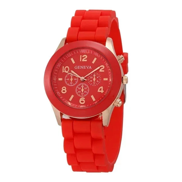 MOONBIFFY - Montre Femme 2025 Silicone Colorée - Chronographe Sport - Date - Chiffres Arabes - Cadeau