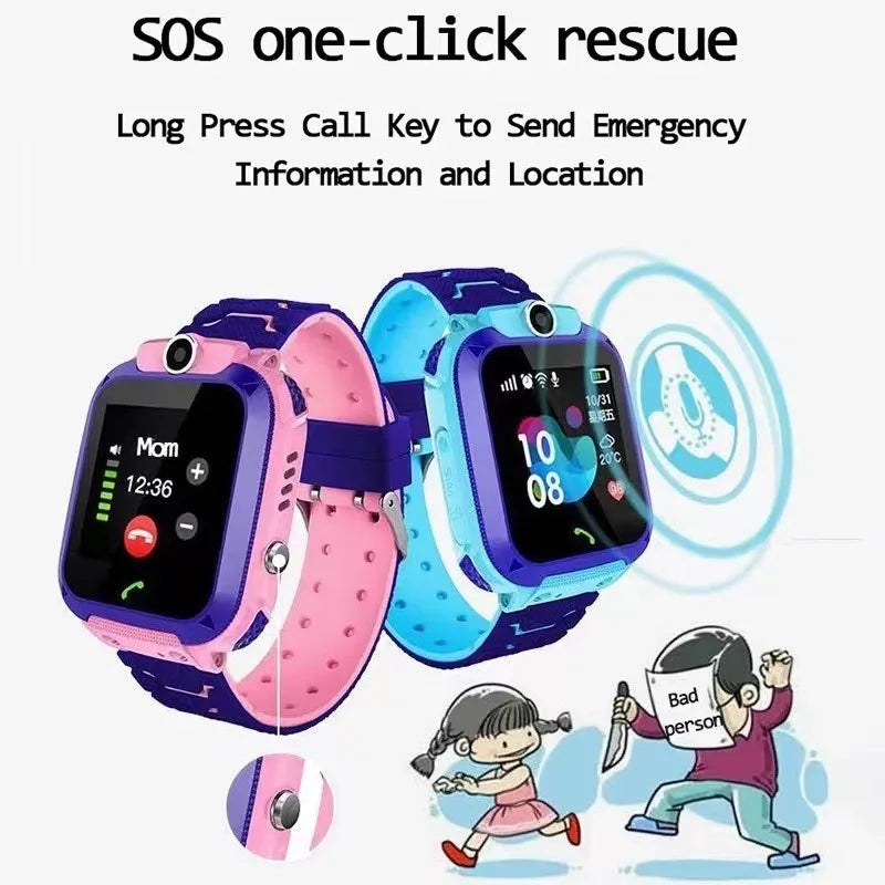 MOONBIFFY - Montre Enfant Intelligente 4G - Mini Téléphone avec Appel, SOS, Caméra,  Cadeau Anniversaire Noël Fille Garçon