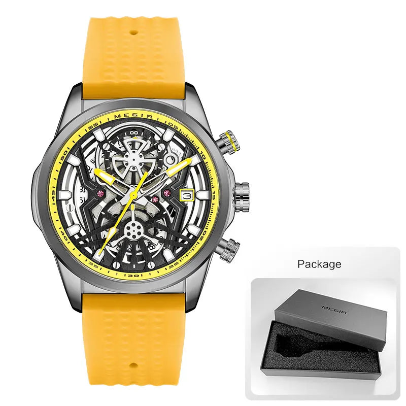 MEGIR - Montre Homme 2235 Chronographe Sport Silicone Lumineux