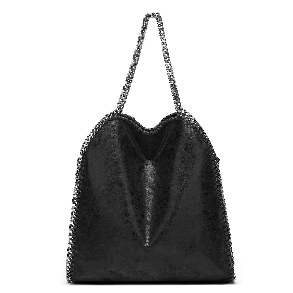 Sac à Main Femme Design Mode Chaîne Portable - Grand Sac Bandoulière Bucket