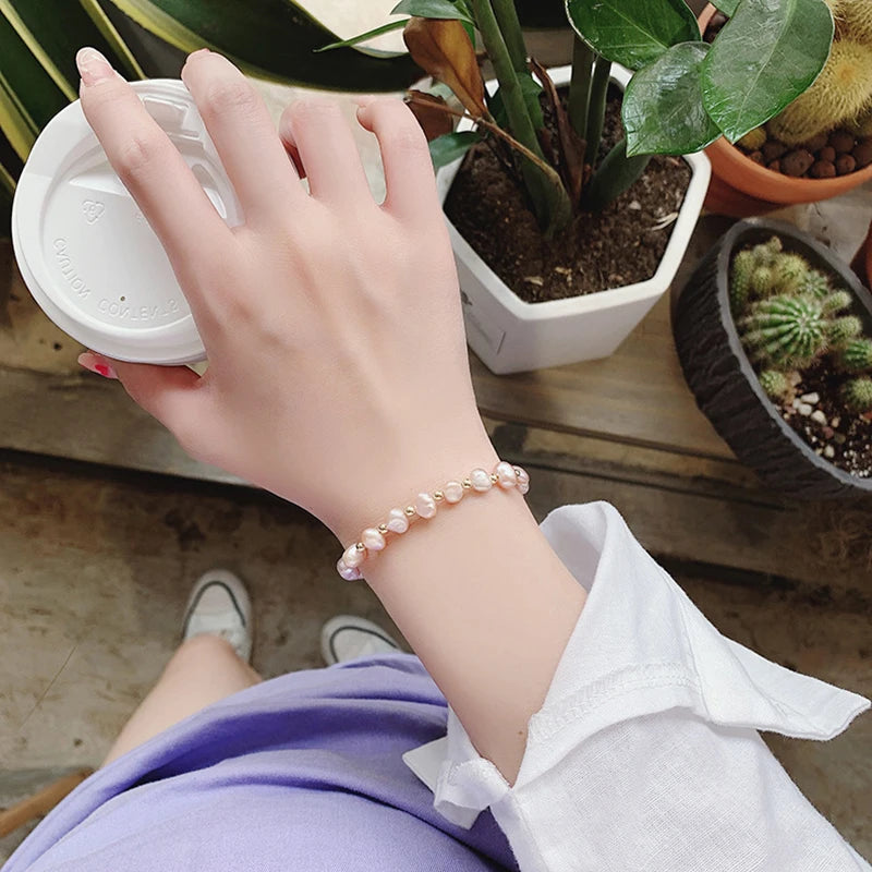 Bracelet Élégant Perles Baroques Ajustable Femme - Luxe Sweet Party