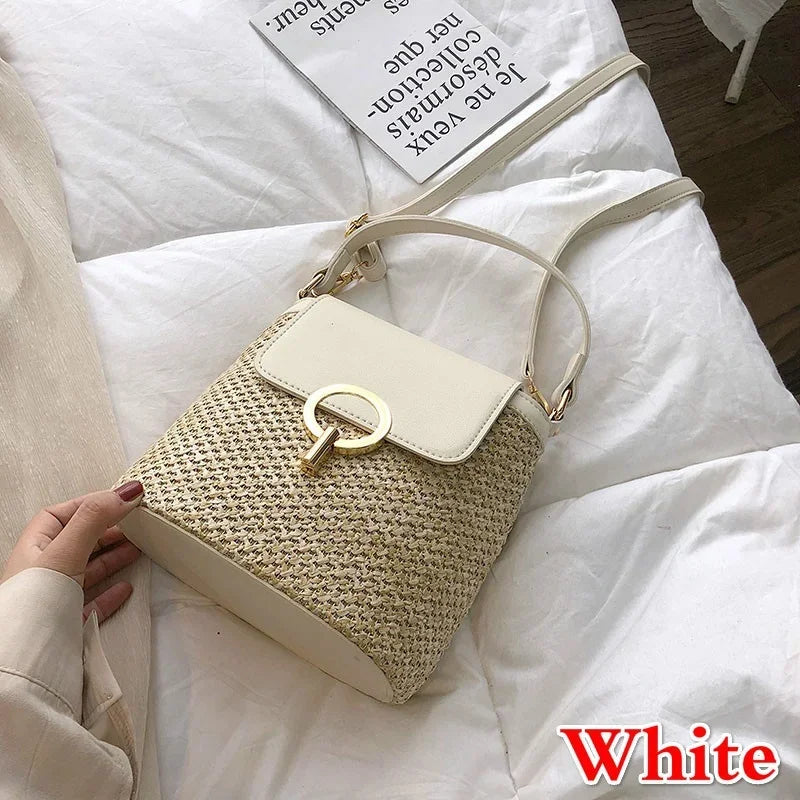Sac à Main Femme Tressé Plage 2025 Tendance Coréenne - Sac Seau Bandoulière Fashion