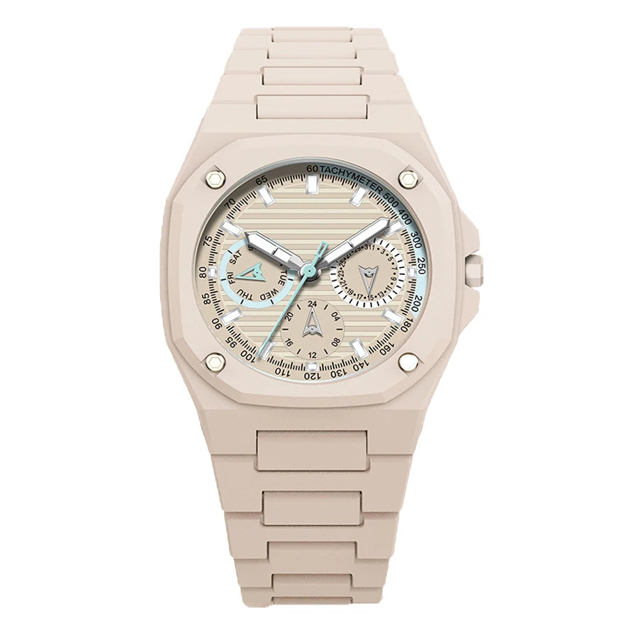 Montre Homme 2026 Polycarbonate Granulaire - Bracelet Léger Étanche Multi-Cadrans Quartz