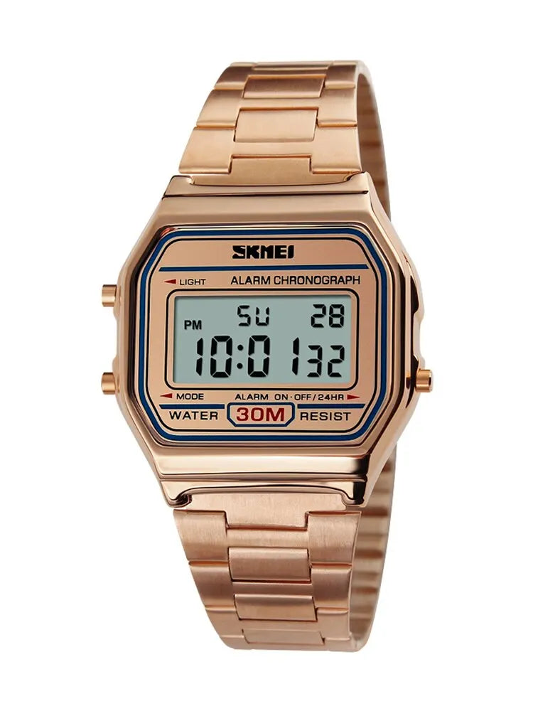 SKMEI - Montre Homme 1123 Digitale Acier Inoxydable Rétro Sport