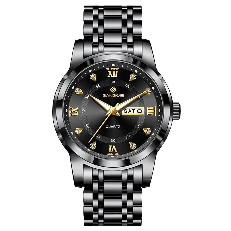 Montre Femme LIGE 2026 Diamant - Acier Inoxydable, Bracelet Créatif, Étanche 3 ATM, Calendrier Lumineux