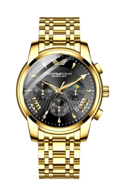 Montre Homme LOUIE JUELEN 2026 - Chronographe Multifonction Soleil Lune Étoiles