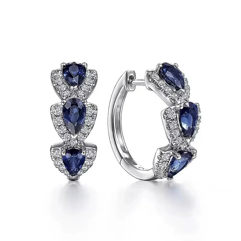 Boucles d'Oreilles Femmes Gouttes Pierres Synthétiques - Bijou Femme Élégant