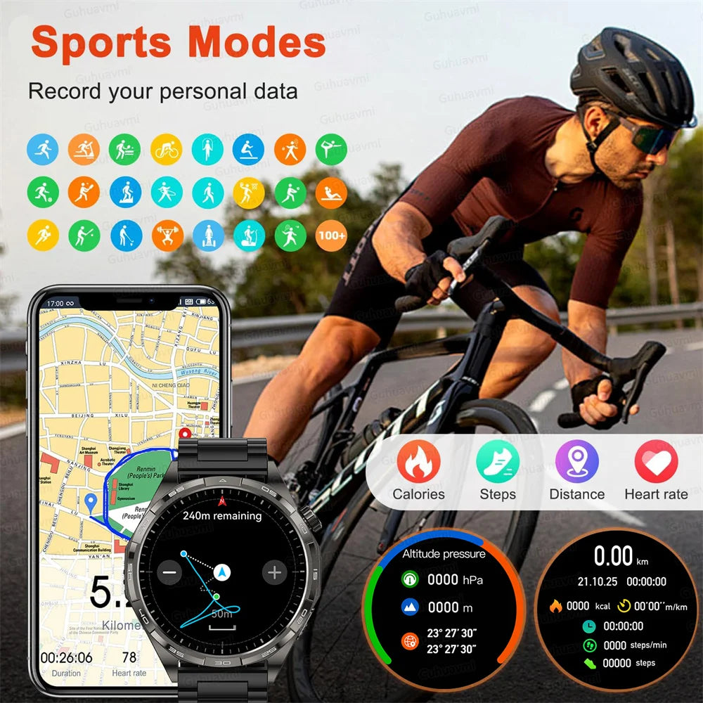 Montre Connectée Saphir 2026 GPS Homme Femme - Appels Bluetooth & Assistant Vocal