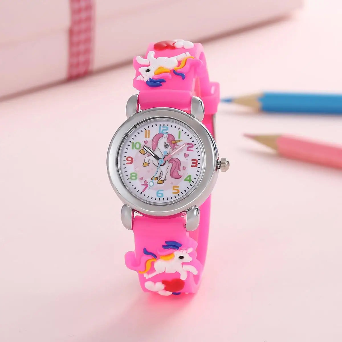 MOONBIFFY - Montre Enfant Licorne - Nouvelle Mode Colorée à Quartz