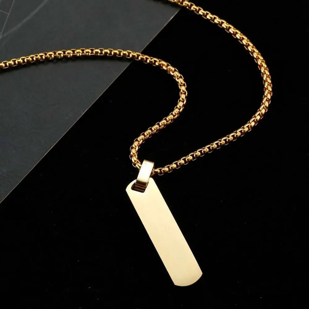 Collier Chaîne Clavicule Homme Barre Rectangle Géométrique - Acier Inoxydable Tendance