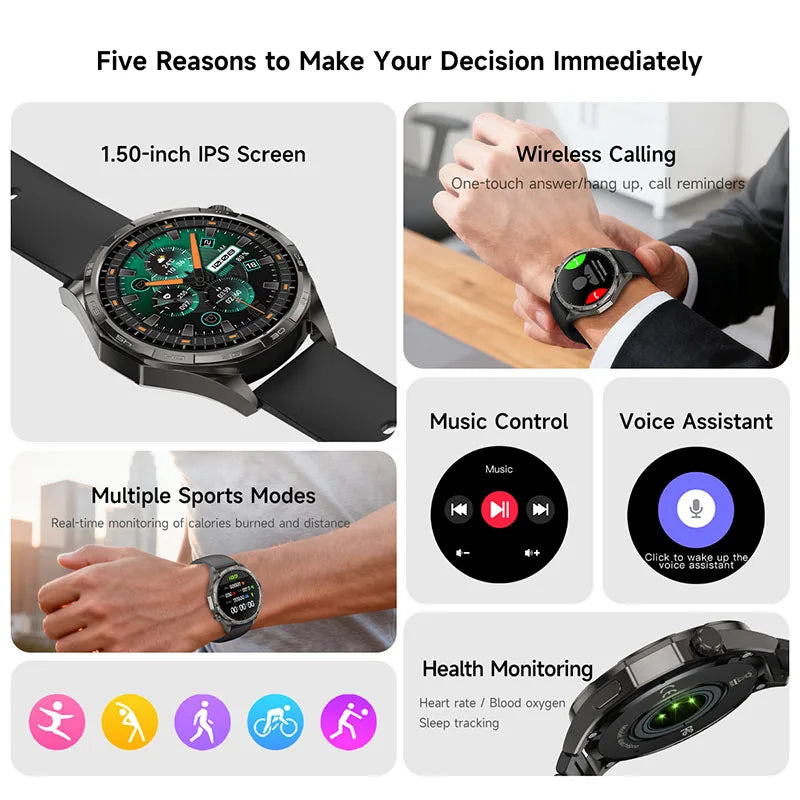 Montre Connectée Sport 2026 AMOLED NFC - Always Display, Appels Bluetooth, GPS, IP67, 30 Jours Autonomie