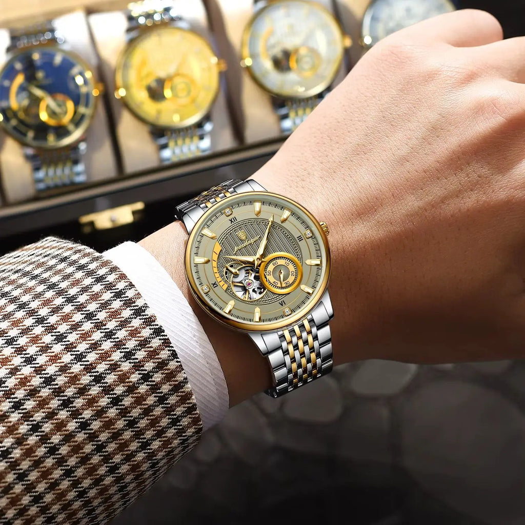 Montre Automatique Homme POEDAGAR Luxe - Tourbillon Squelette Verre Saphir