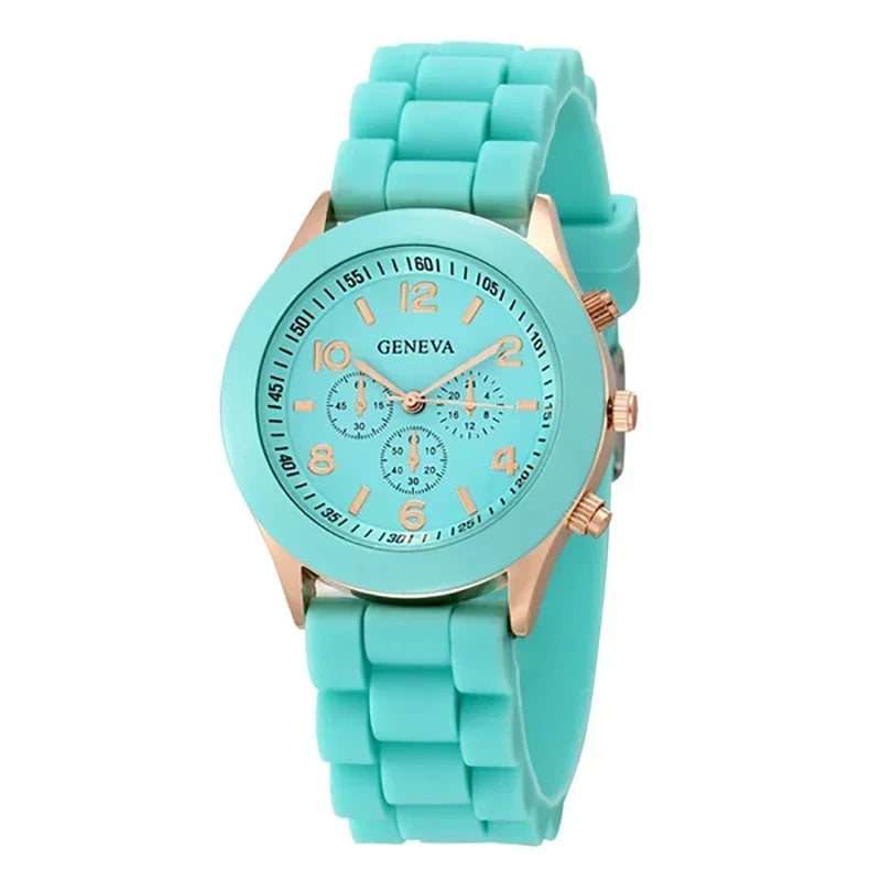 MOONBIFFY - Montre Femme 2025 Silicone Colorée - Chronographe Sport - Date - Chiffres Arabes - Cadeau
