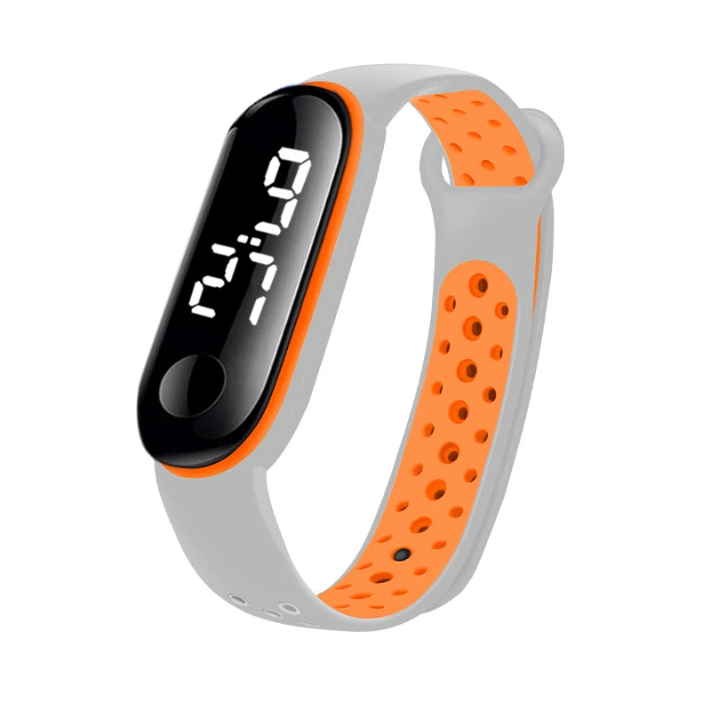 MOONBIFFY - Montre Enfant LED Digitale Sport - Bracelet Silicone Bicolore - Étanche 3 ATM