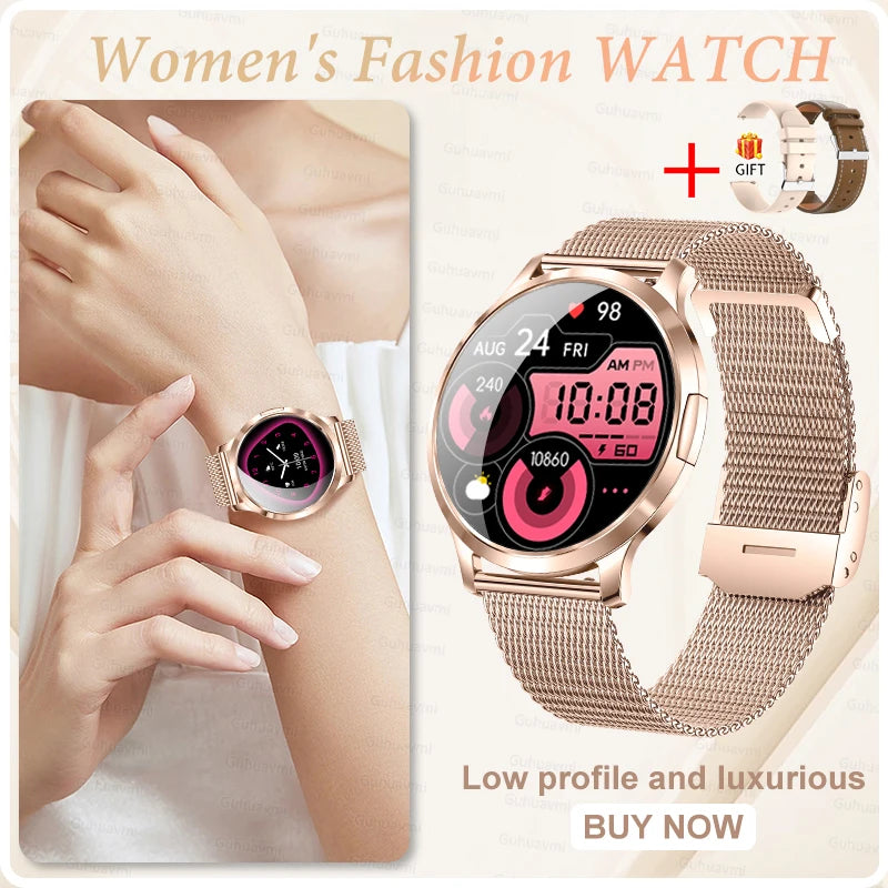 Montre Connectée Femme GUHUAVMI 2026 – Écran AMOLED 1.32", Appels Bluetooth, Suivi Santé & 100+ Sports