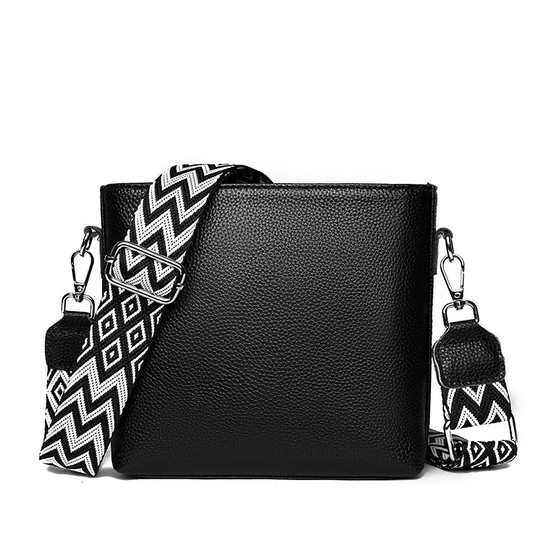 Sac à Main Femme Bandoulière Cuir Véritable 100% - Petit Sac Messenger Large Sangle