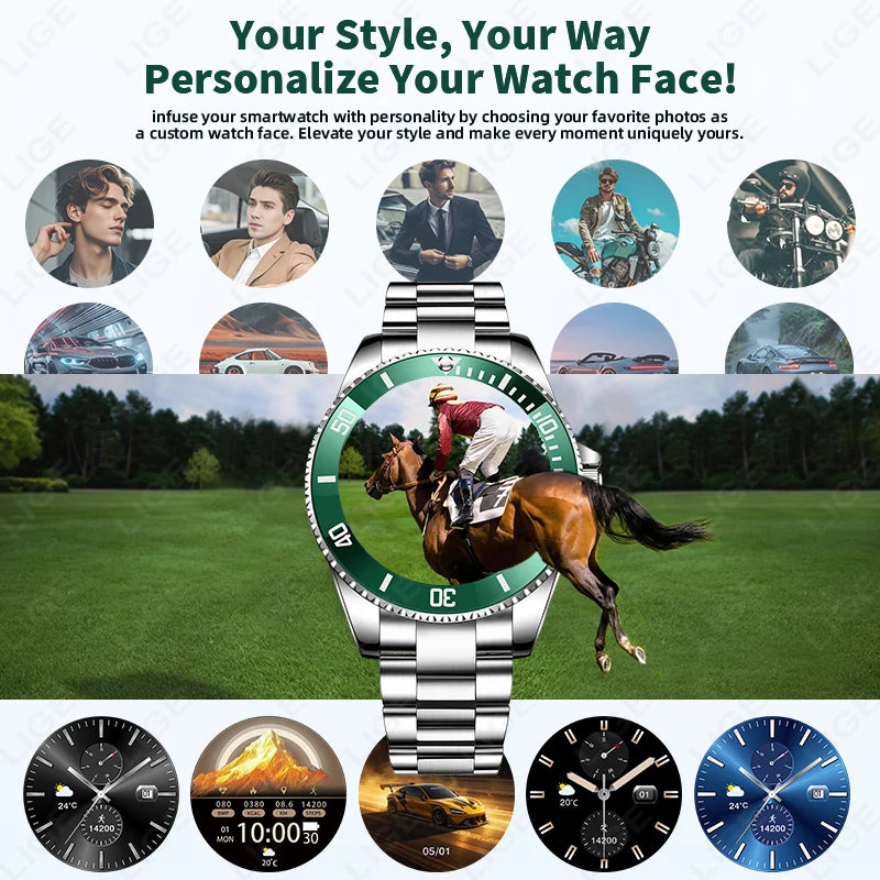 NOUVEAUTÉ 2026 !!! – Montre Homme Connectée LIGE 2026 – Appels Bluetooth, IP68, Écran HD 1.27", Suivi Santé & 100+ Sports