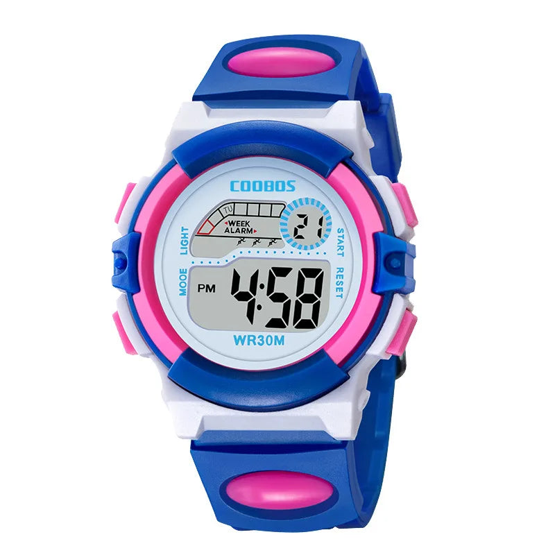 MOONBIFFY - Montre Enfant Militaire Sport Digitale LED - Alarme - Lumineux - Étanche 3 ATM - Camouflage