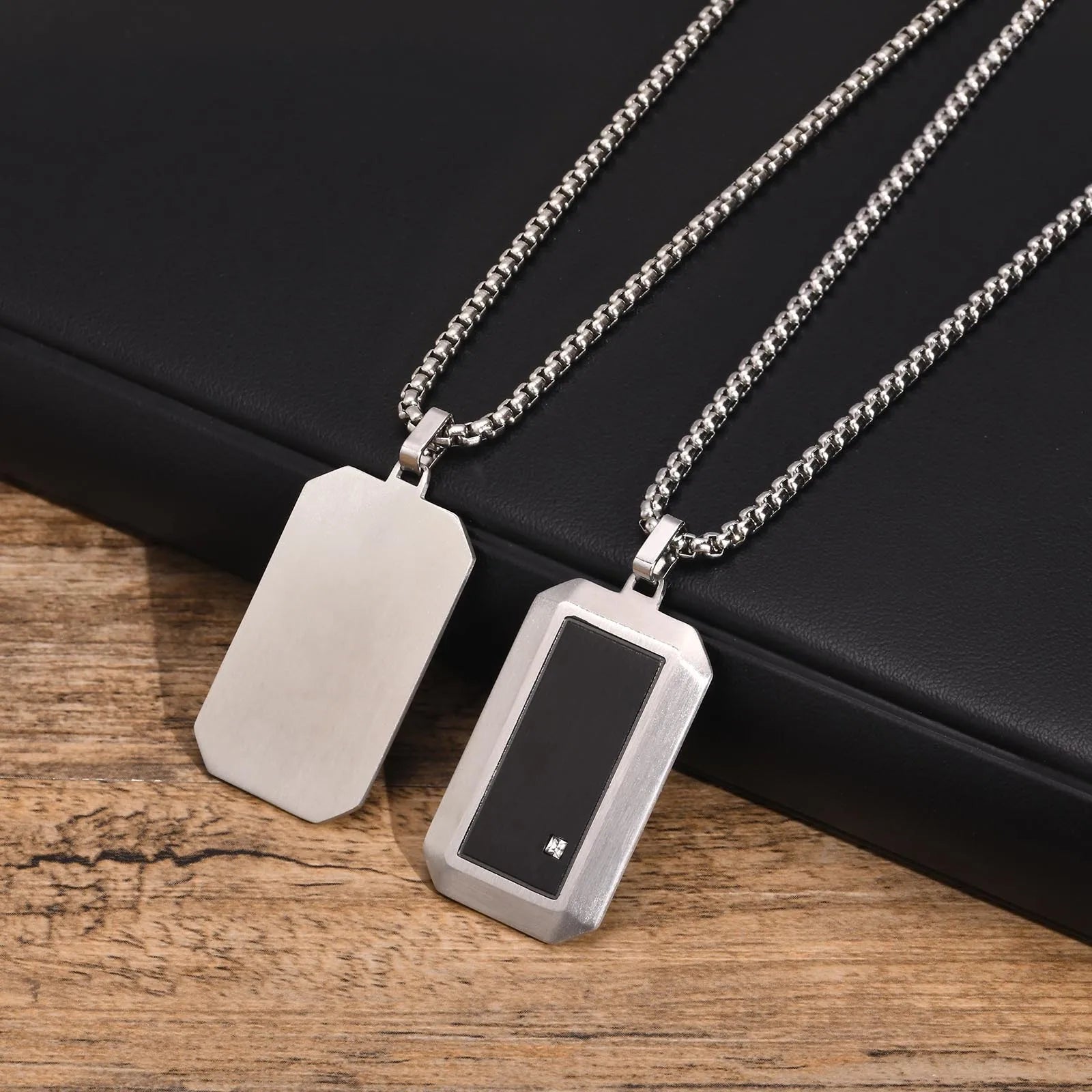 Collier Pendentif Plaque Militaire Homme - Acier Inoxydable Étanche Dog Tag