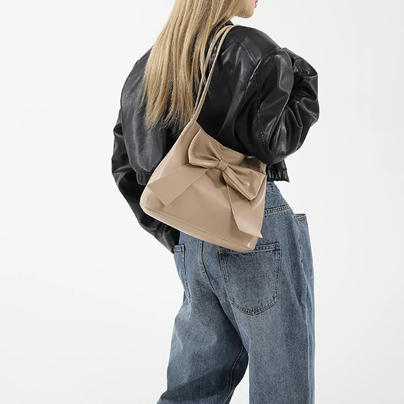 Sac à Main Femme Nœud Fashion - Bandoulière - Polyvalent - Shopping - Dumpling - Cuir PU