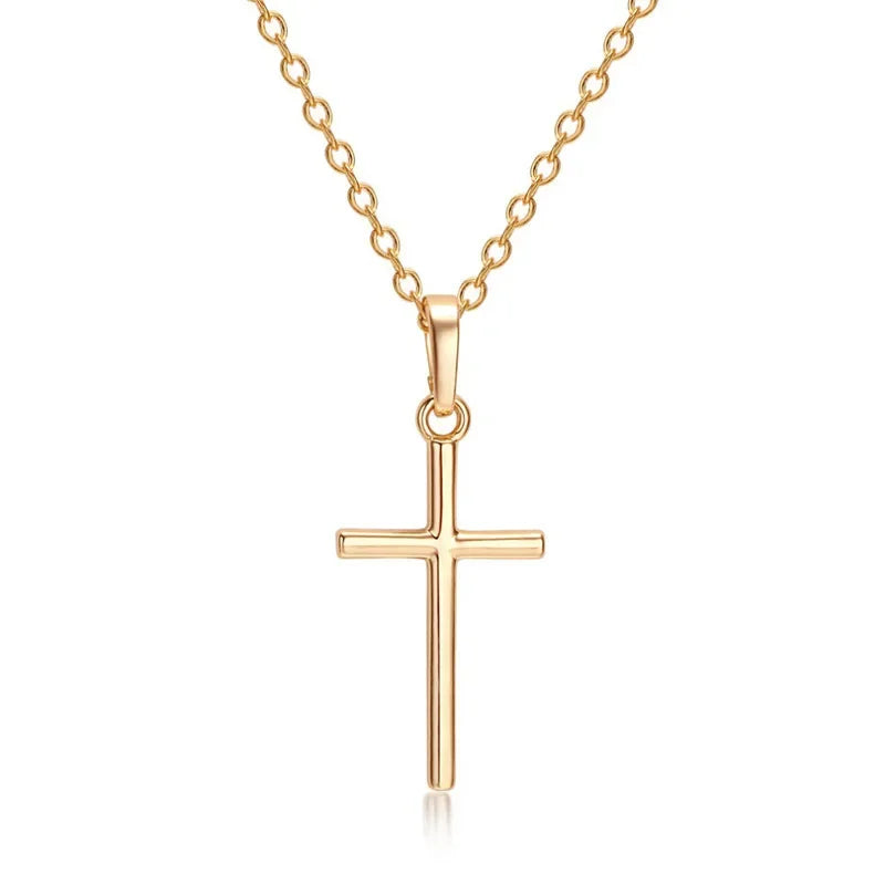 Collier Pendentif Croix Zircon - Or/Argent - Bijou Tendance Mixte
