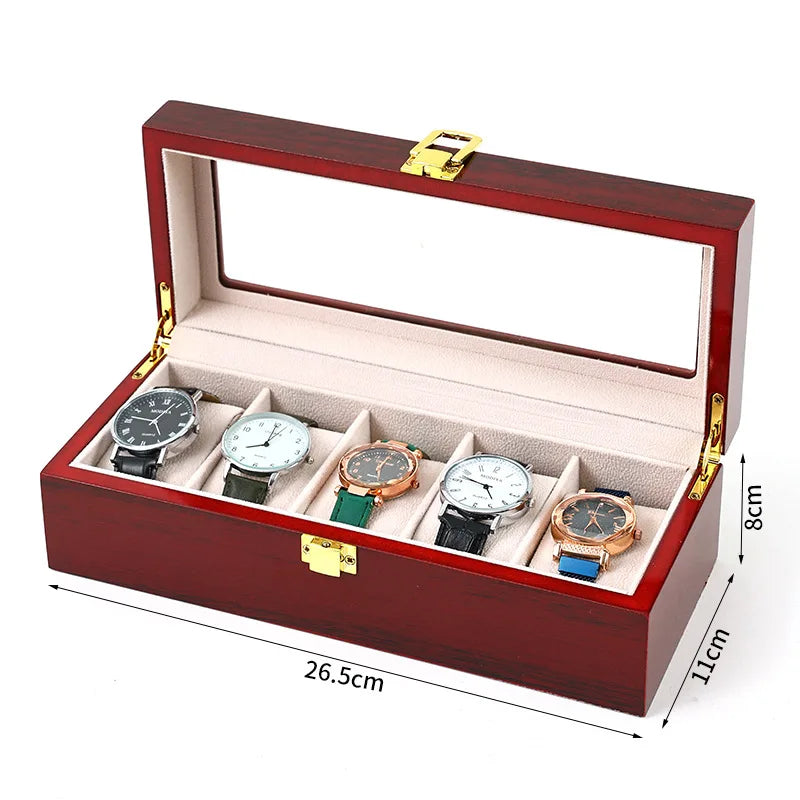Boîte à Montres - Organisateur Montres Luxe Bois 12 Emplacements - Vitrine Verre - Bijoux - Homme Femme