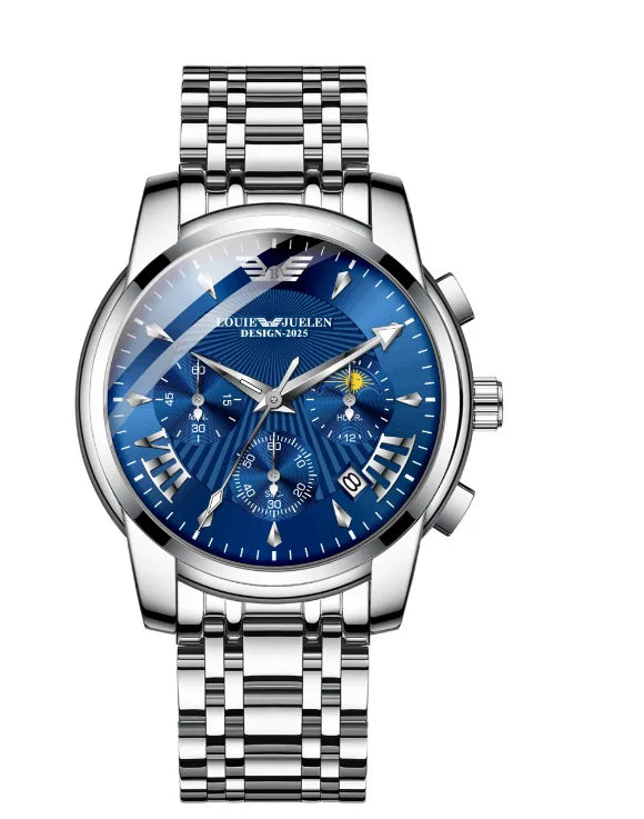 Montre Homme LOUIE JUELEN 2026 - Chronographe Multifonction Soleil Lune Étoiles