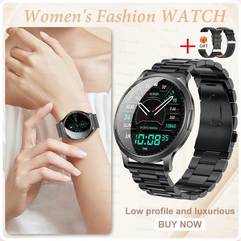 Montre Connectée Femme GUHUAVMI 2026 – Écran AMOLED 1.32", Appels Bluetooth, Suivi Santé & 100+ Sports