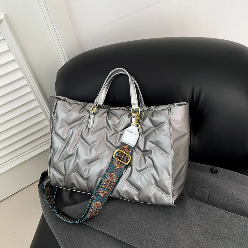 Sac à Main Femme Argenté Rétro LEFTSIDE 2025 - Sac Bandoulière Underarm Hiver