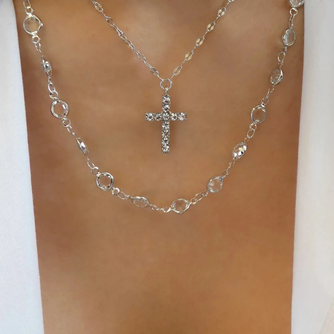 Collier Ras du Cou Rétro Cristal Arc-en-Ciel - Zircon Coloré Chaîne Clavicule Femme