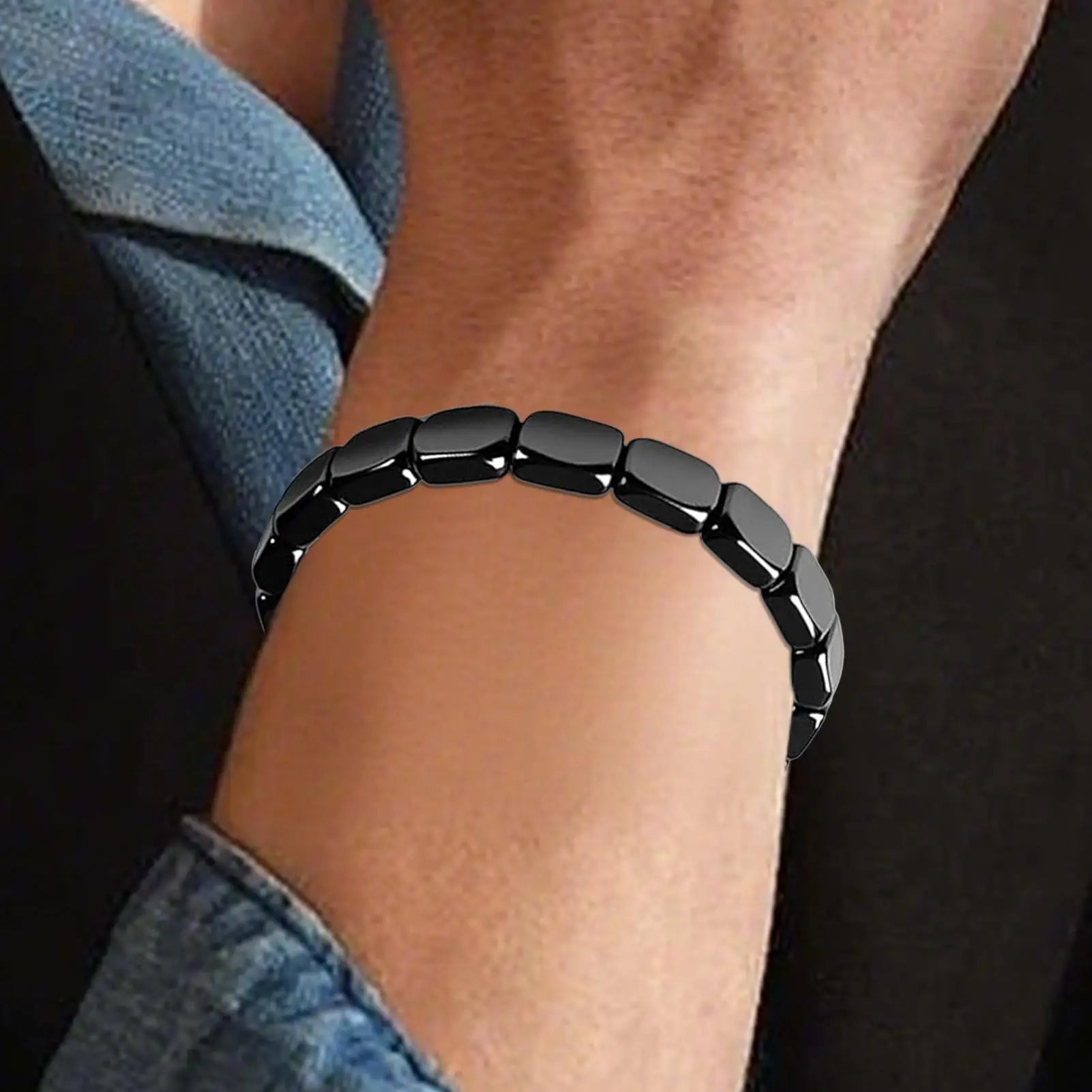 Bracelet Hématite Homme Élégant - Travail Voyage Méditation Masculin