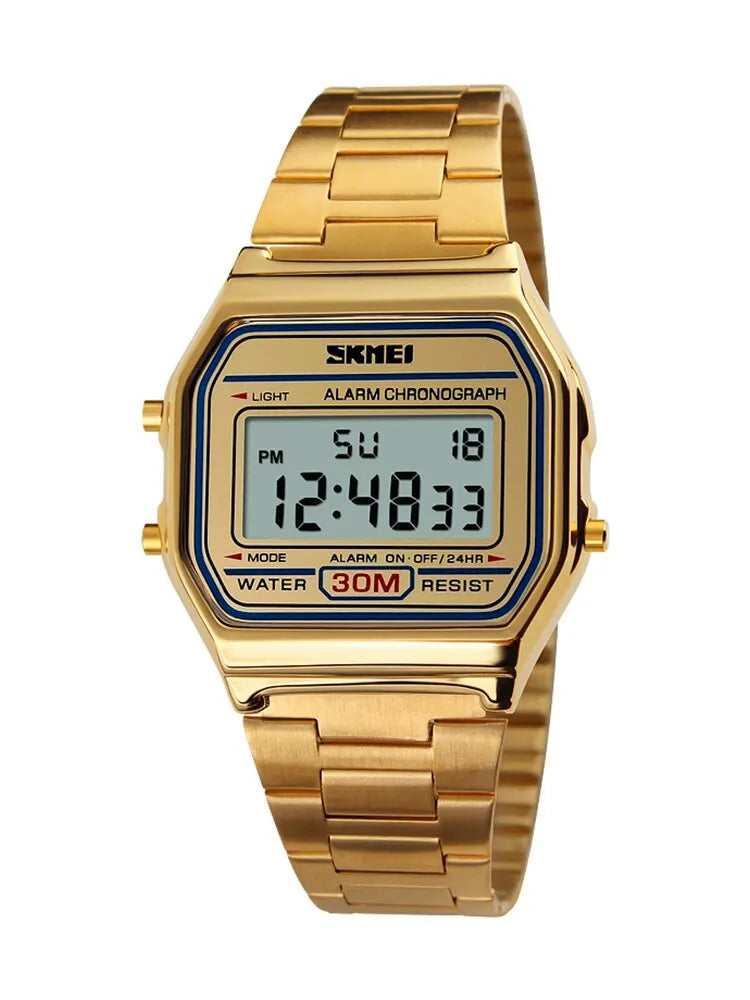 SKMEI - Montre Homme 1123 Digitale Acier Inoxydable Rétro Sport