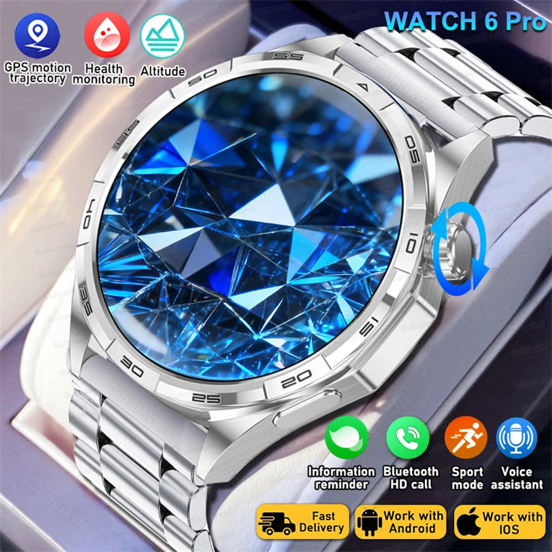 Montre Connectée Saphir 2026 GPS Homme Femme - Appels Bluetooth & Assistant Vocal