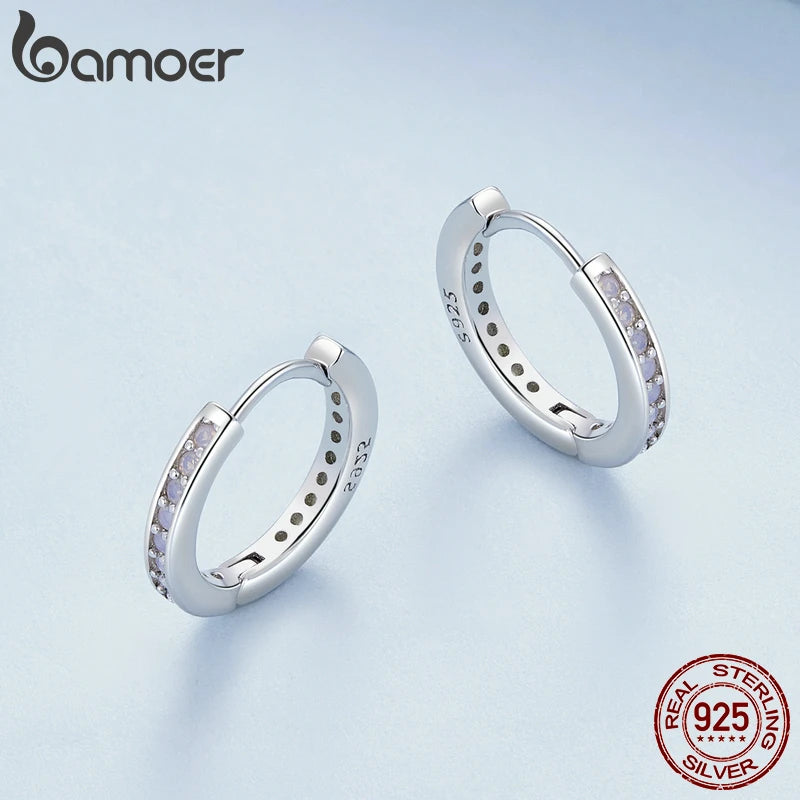 Boucles d'Oreilles Femmes Argent 925 Opale Rose - Bijou Femme Élégant