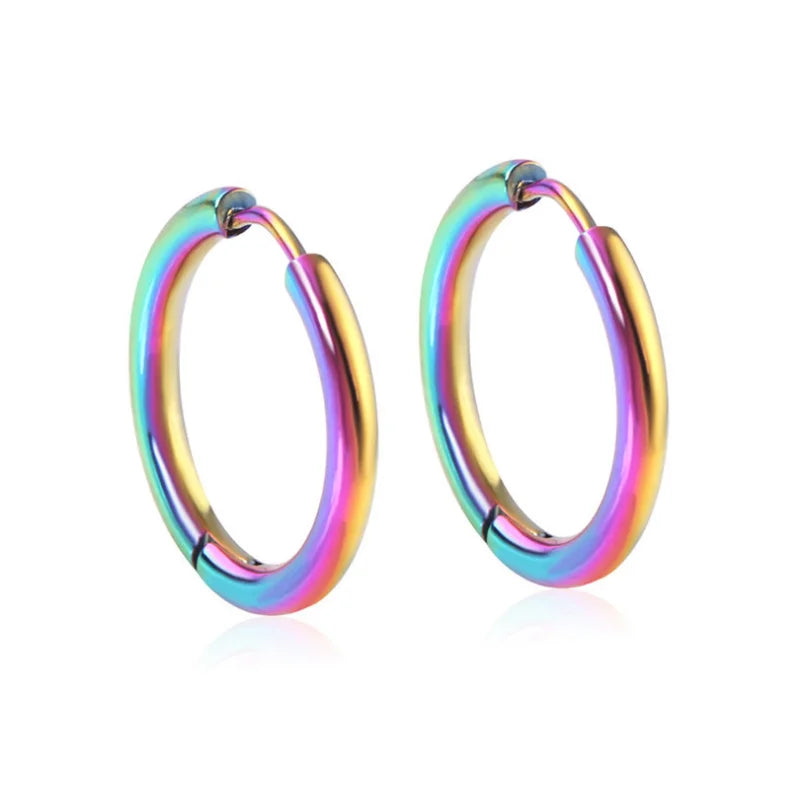 Boucles d'Oreilles Femmes Arc-en-Ciel Acier Inoxydable - Bijou Unisexe Punk