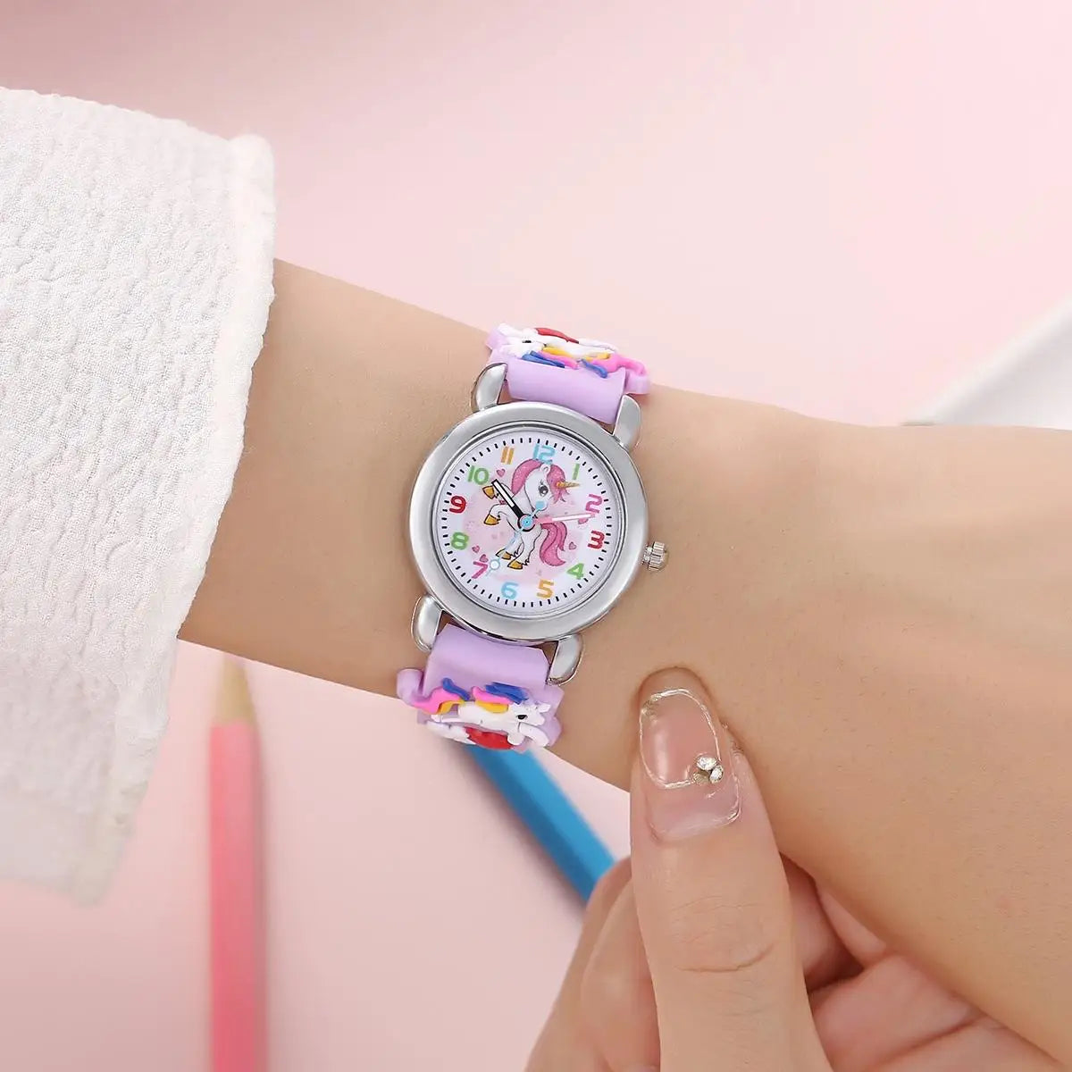 MOONBIFFY - Montre Enfant Licorne - Nouvelle Mode Colorée à Quartz