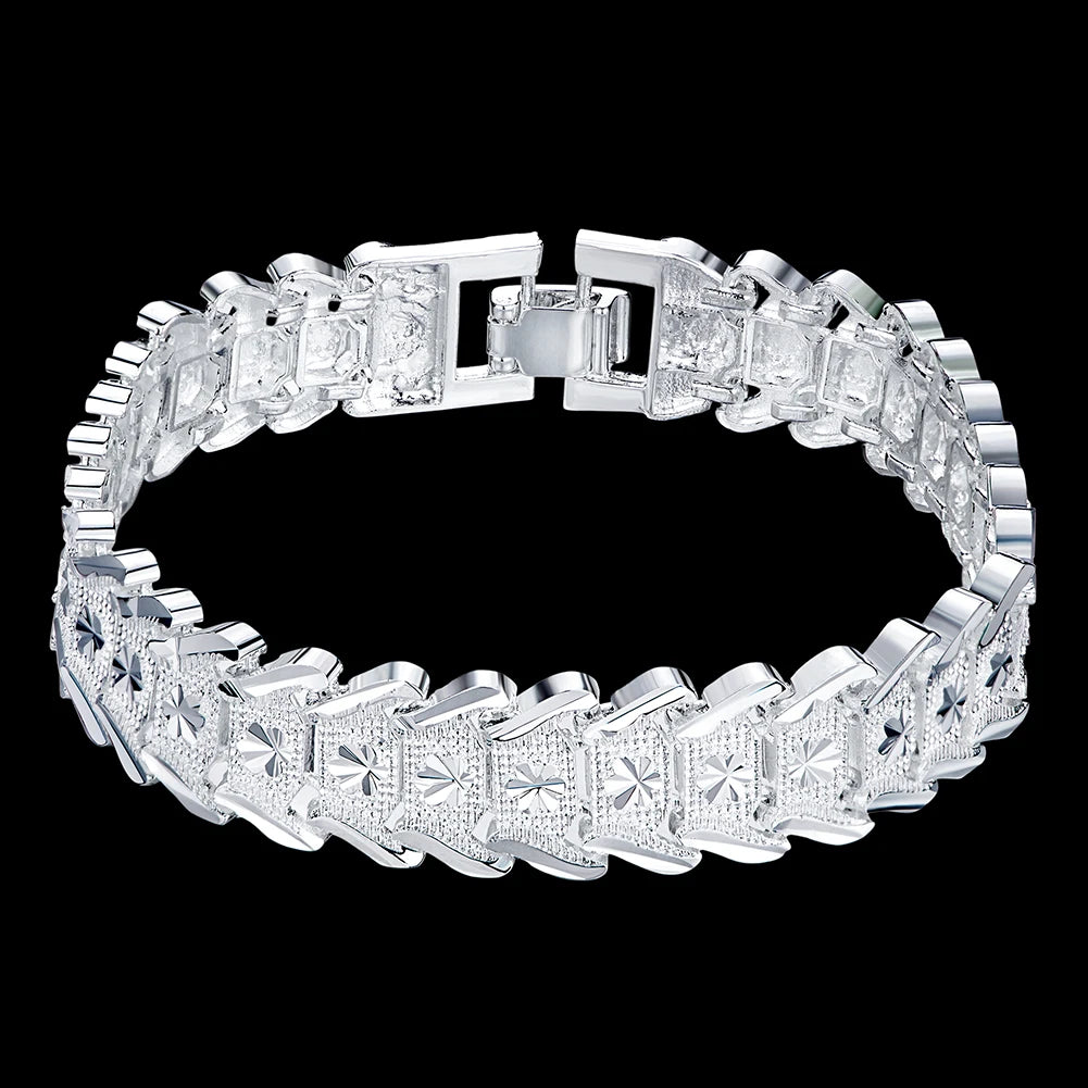 Bracelet Argent Sterling 925 Homme Chaîne Noble Classique - Mariage Fête